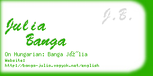 julia banga business card